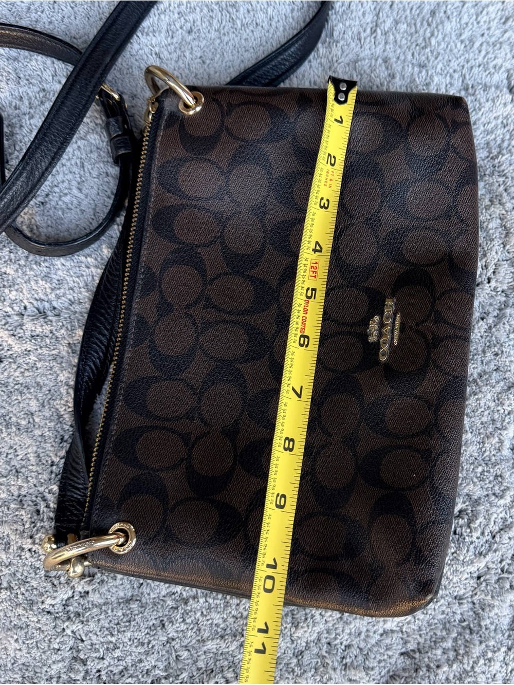 Coach Brown/Black Signature Mia Crossbody with Gold Hardware - Picture 5 of 7